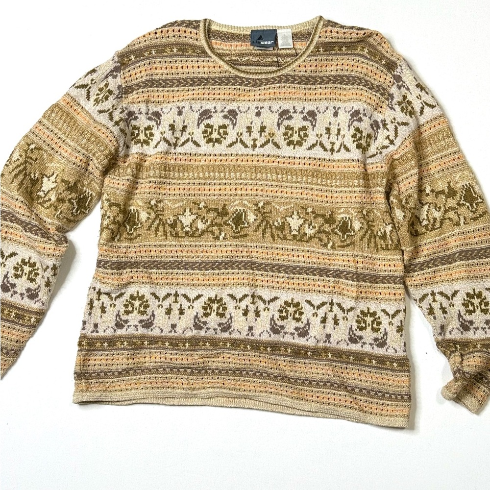 Liz Wear Vintage Knit  Patterned Sweater Crewneck 90’s